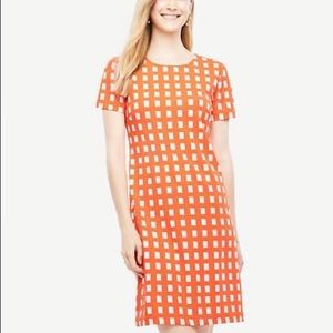 Ann Taylor Red Strawberry Art Block Dress